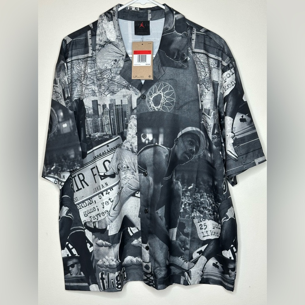 Jordan Black and Gray Graphic full print Shirt.
